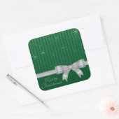 Elegant lint en sterren vierkante sticker (Envelop)