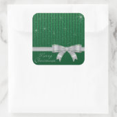 Elegant lint en sterren vierkante sticker (Tas)