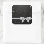 Elegant lint en sterren vierkante sticker (Tas)