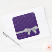 Elegant lint en sterren vierkante sticker (Envelop)