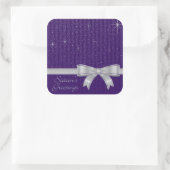 Elegant lint en sterren vierkante sticker (Tas)