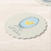 Elegant lint ingelijst Rubber Duck Baby shower Kartonnen Onderzetters (Gekanteld)