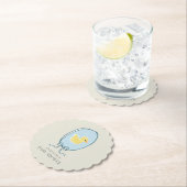 Elegant lint ingelijst Rubber Duck Baby shower Kartonnen Onderzetters (Insitu)