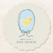 Elegant lint ingelijst Rubber Duck Baby shower Kartonnen Onderzetters (Voorkant)