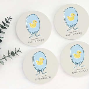 Elegant lint ingelijst Rubber Duck Baby shower Kartonnen Onderzetters