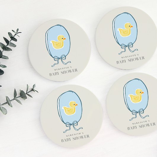 Elegant lint ingelijst Rubber Duck Baby shower Kartonnen Onderzetters