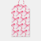 Elegant lint roze strikken en baby meisje Baby sho Cadeaulabel (Achterkant)