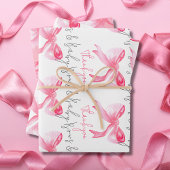Elegant lint roze strikken en baby meisje Baby sho Inpakpapier Vel