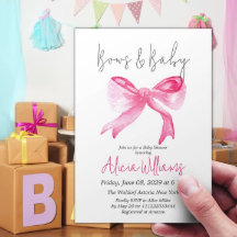 Elegant lint roze strikken en baby meisje Baby sho