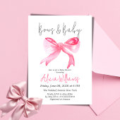 Elegant lint roze strikken en baby meisje Baby sho Kaart