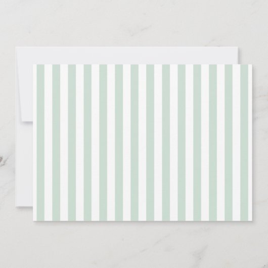 Elegant lint Snoep gestreept Baby shower groen Kaart (Achterkant)
