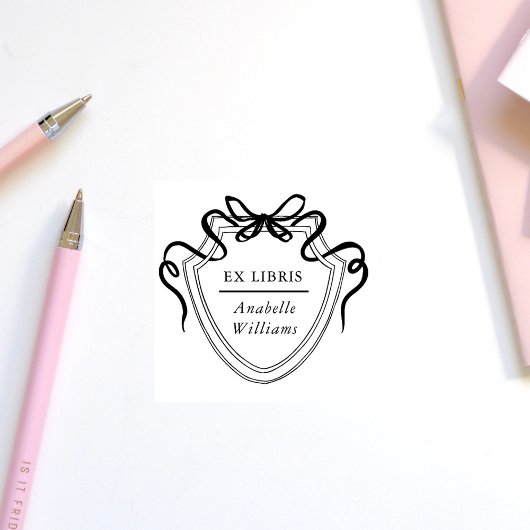 Elegant lintkam Ex Libris Boek Rubberstempel