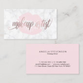 Elegant lippen witte marmer roos goudmake-up kunst visitekaartje (Voorkant / Achterkant)