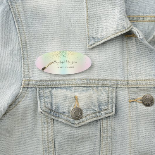 Elegant lipstick, Confetti, holografisch Naamplaatje (In situ)