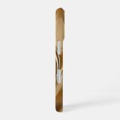 Elegant Liquid Gold Abstract Black Monogrammed iPhone 16 Hoesje (Rechterkant)