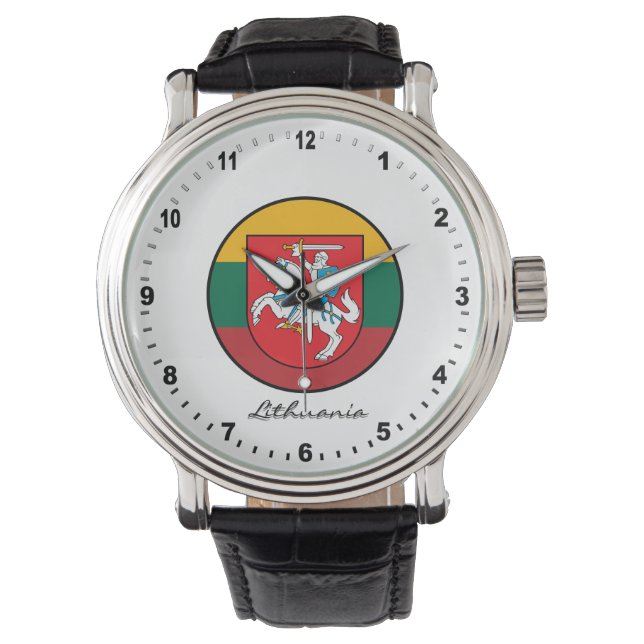 Elegant Litouwen Watch & Litouwse vlag Horloge (Voorkant)