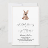 Elegant Little Bunny Gender Neutral Baby shower Kaart (Voorkant)