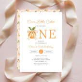 Elegant Little Cutie Orange Citrus 1st Birthday Kaart