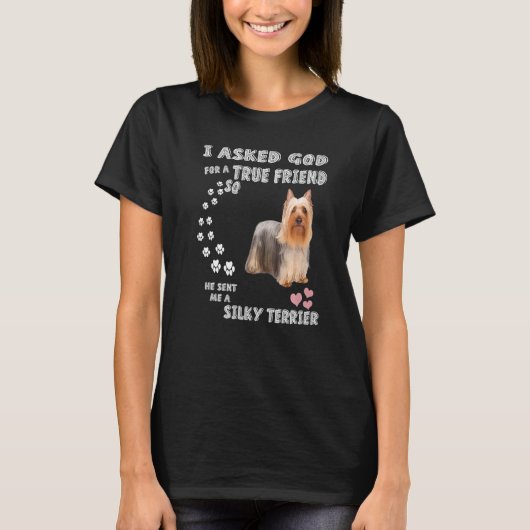 Elegant Little Dog mama Dad Cute Australian Silky  T-shirt (Voorkant)