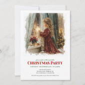 Elegant little girl holding shining star editable  kaart (Voorkant)