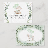 Elegant Little Lamb Diaper Raffle Baby Sheep Informatiekaartje (Voorkant / Achterkant)