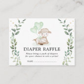 Elegant Little Lamb Diaper Raffle Baby Sheep Informatiekaartje (Voorkant)