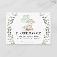 Elegant Little Lamb Diaper Raffle Baby Sheep