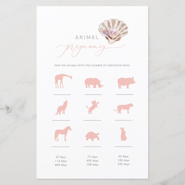 Elegant Little Pearl Animal Zwangerschapsspel (Voorkant)