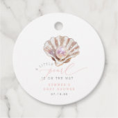 Elegant Little Pearl is onderweg naar het Baby sho Bedankjes Labels (Voorkant)