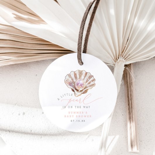 Elegant Little Pearl is onderweg naar het Baby sho Bedankjes Labels