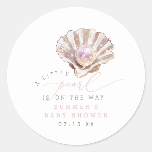 Elegant Little Pearl is onderweg naar het Baby sho Ronde Sticker (Voorkant)