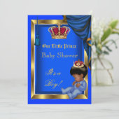 Elegant Little Prince Baby shower Boy Blue Kaart (Staand voorkant)