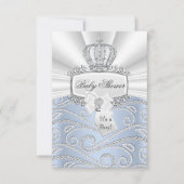Elegant Little Prince Diamond Baby shower Invite Kaart (Voorkant)