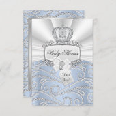 Elegant Little Prince Diamond Baby shower Invite Kaart (Voorkant / Achterkant)