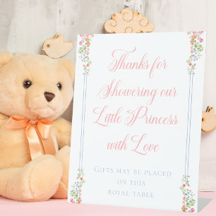Elegant Little Princess Beer Baby shower Gift Reclamebord Met Voetstuk