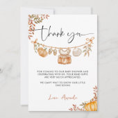Elegant Little Pumpkin Baby shower Bedankkaart (Voorkant)