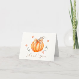 Elegant Little Pumpkin Bow Herfst Baby shower Bedankkaart