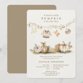 Elegant Little Pumpkin Boy Clothesline Baby shower Kaart (Voorkant / Achterkant)