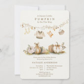 Elegant Little Pumpkin Boy Clothesline Baby shower Kaart (Voorkant)