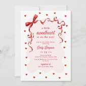 Elegant Little Sweetheart Bow Baby Shower Kaart (Voorkant)