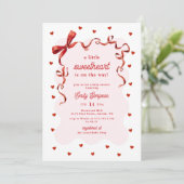Elegant Little Sweetheart Bow Baby Shower Kaart (Staand voorkant)