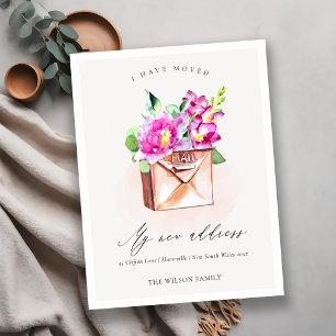 Elegant Lively Pink Floral Mailbox I heeft zich ve Briefkaart