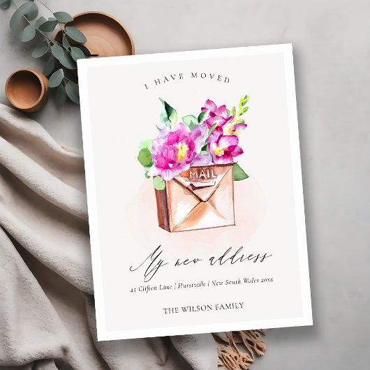 Elegant Lively Pink Floral Mailbox I heeft zich ve Briefkaart