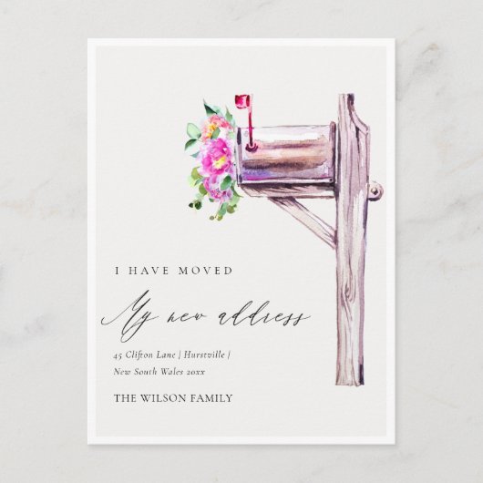 Elegant Lively Pink Floral Mailbox I heeft zich ve Briefkaart (Voorkant)