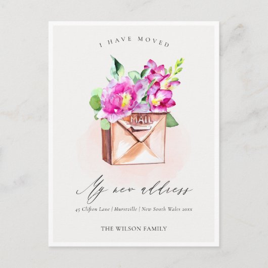 Elegant Lively Pink Floral Mailbox I heeft zich ve Briefkaart (Voorkant)