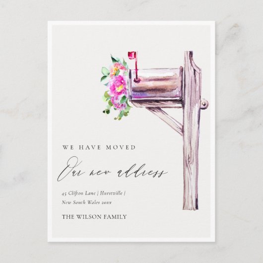 Elegant Lively Pink Floral Mailbox We hebben verpl Briefkaart (Voorkant)