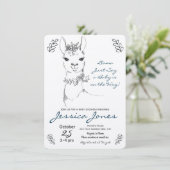 Elegant Llama Girl Baby shower Rustic Kaart (Staand voorkant)
