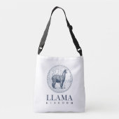 Elegant Llama met Wereldbol en Llama Kingdom Tekst Crossbody Tas (Achterkant)