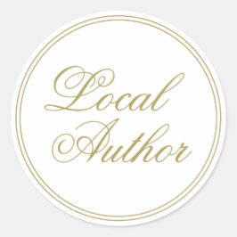 Elegant Local Author White Gold Ronde Sticker