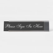 Elegant "Log hier in" op zwart Bureau Naambordje (Voorkant)